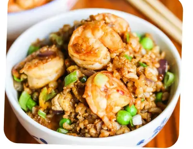 Logged shrimp stir fry meal